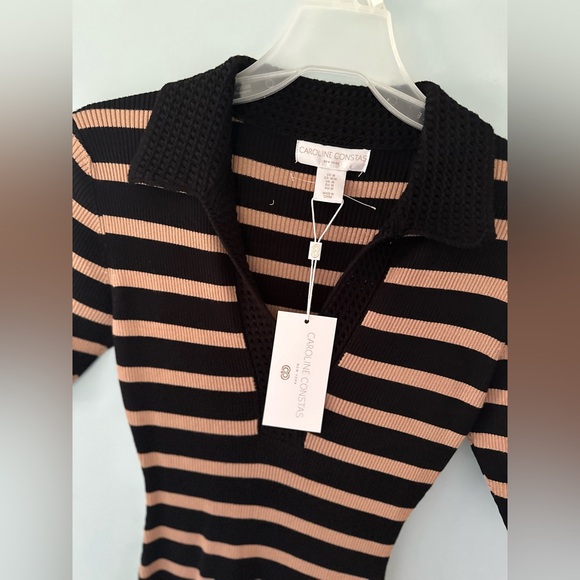 Caroline Constas knit stretch striped midi dress - Picture 2 of 6